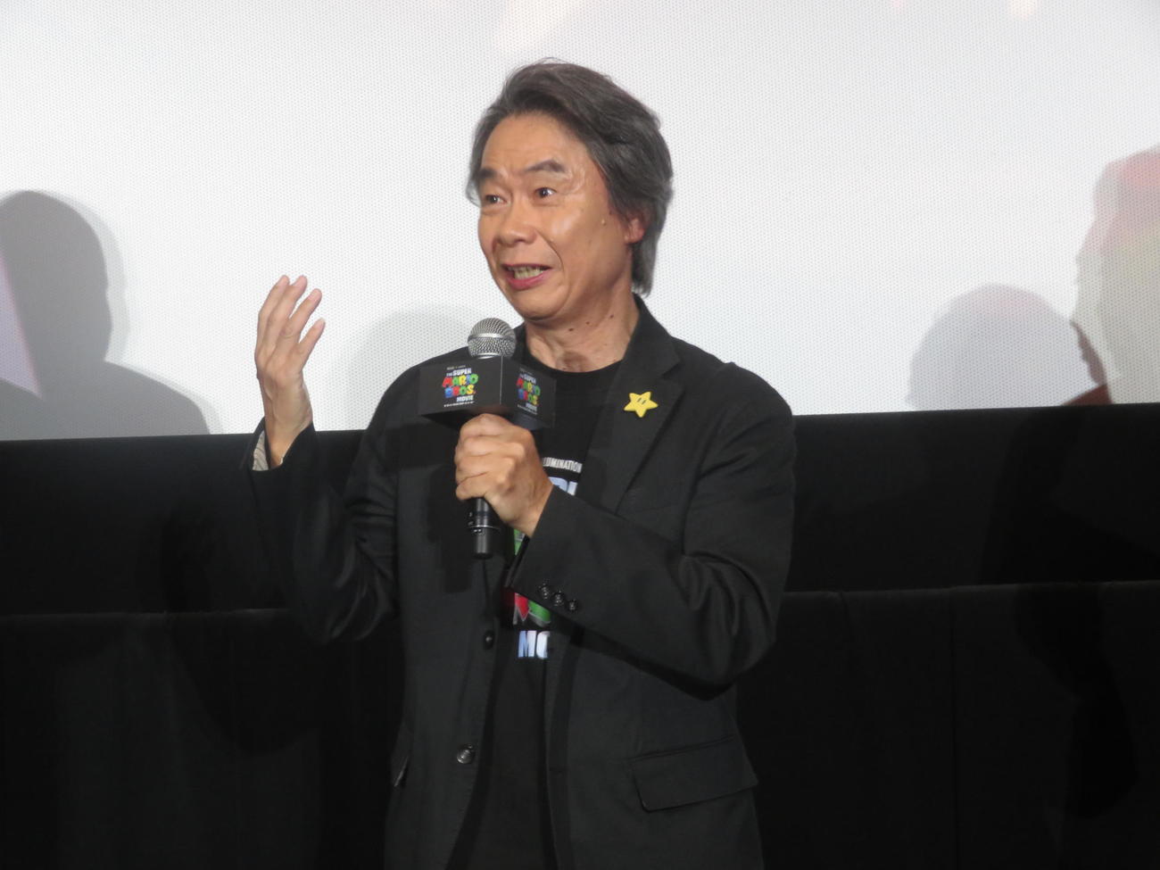 映画「ザ・スーパーマリオブラザーズ・ムービー」のジャパンプレミアに出席した宮本茂氏（撮影・横山慧）