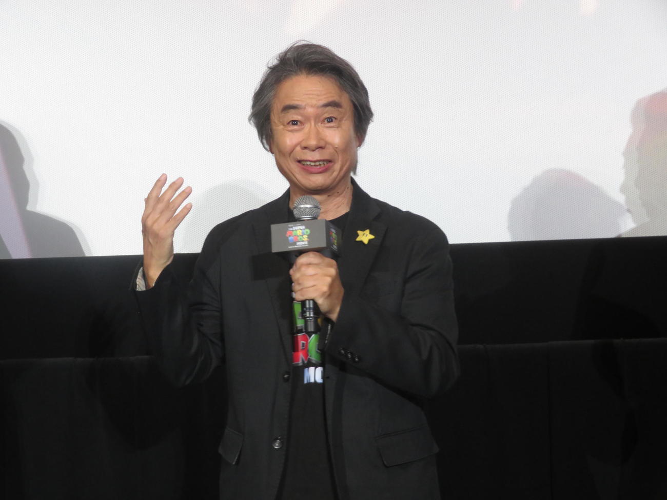 映画「ザ・スーパーマリオブラザーズ・ムービー」のジャパンプレミアに出席した宮本茂氏（撮影・横山慧）