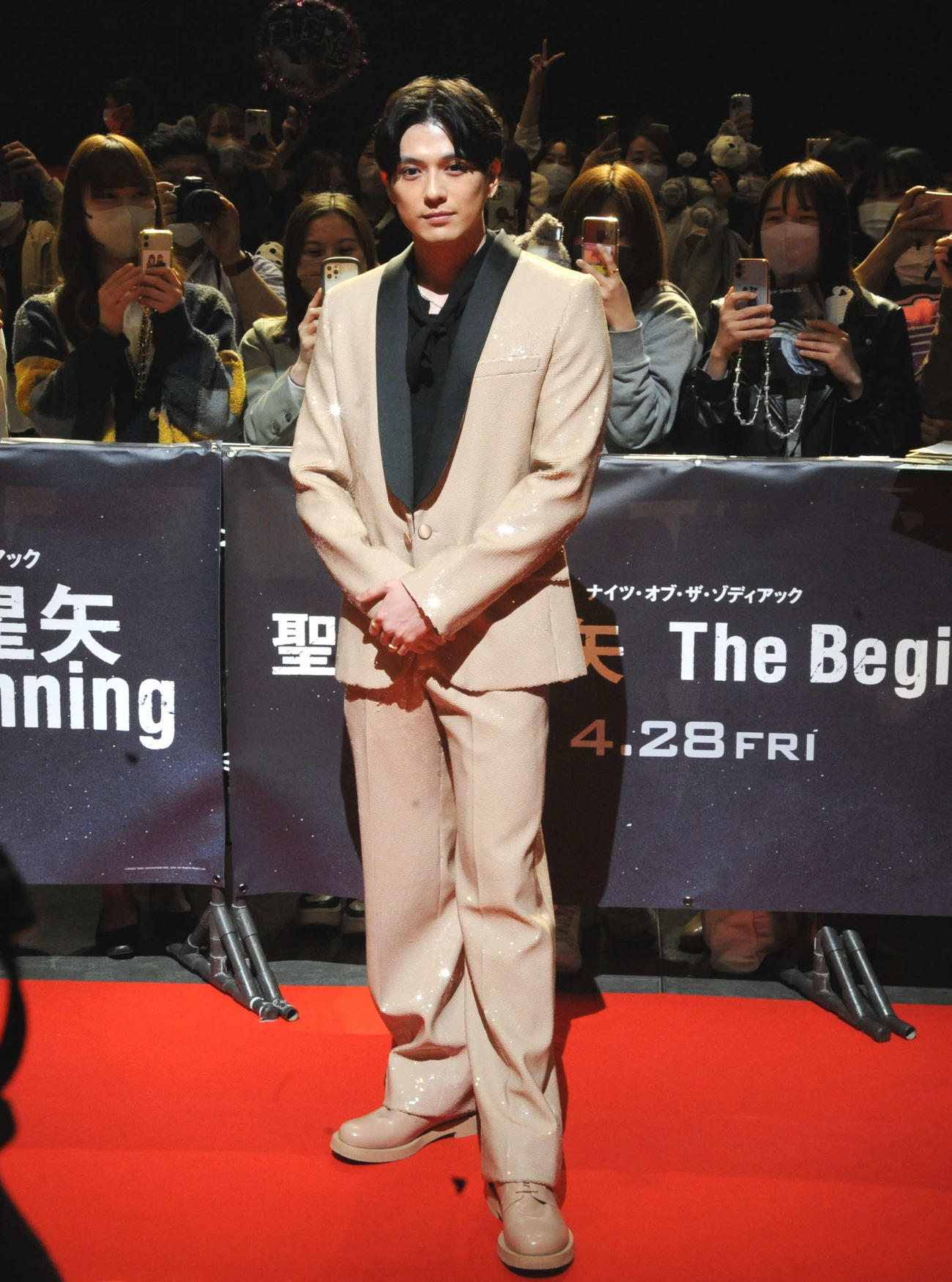映画「聖闘士星矢　The Beginning」のジャパンプレミアに出席した新田真剣佑（撮影・松尾幸之介）