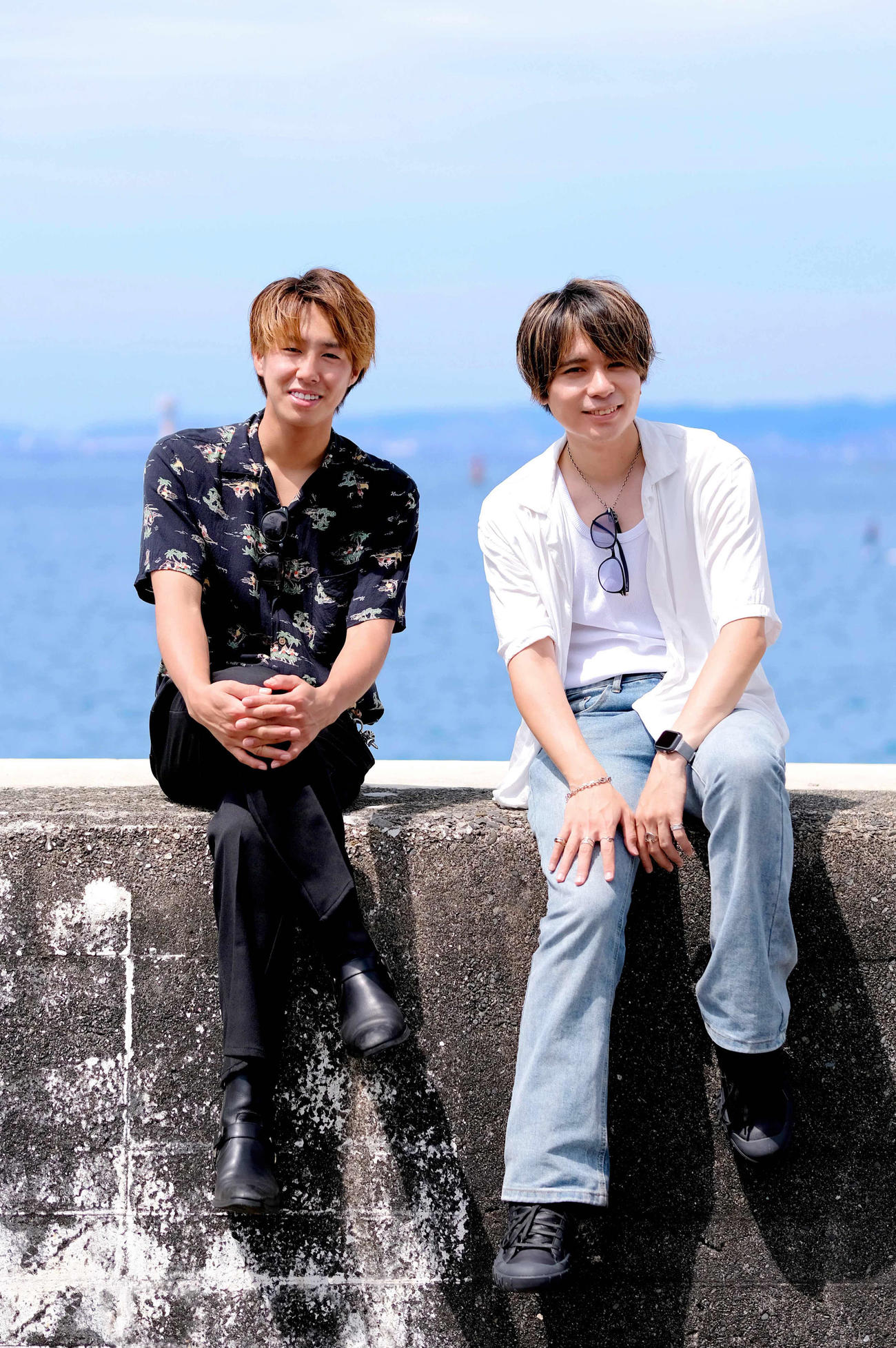 3月22日に初CD「summer driving」を発売したOZZ。小山翔吾（左）と田谷紘夢
