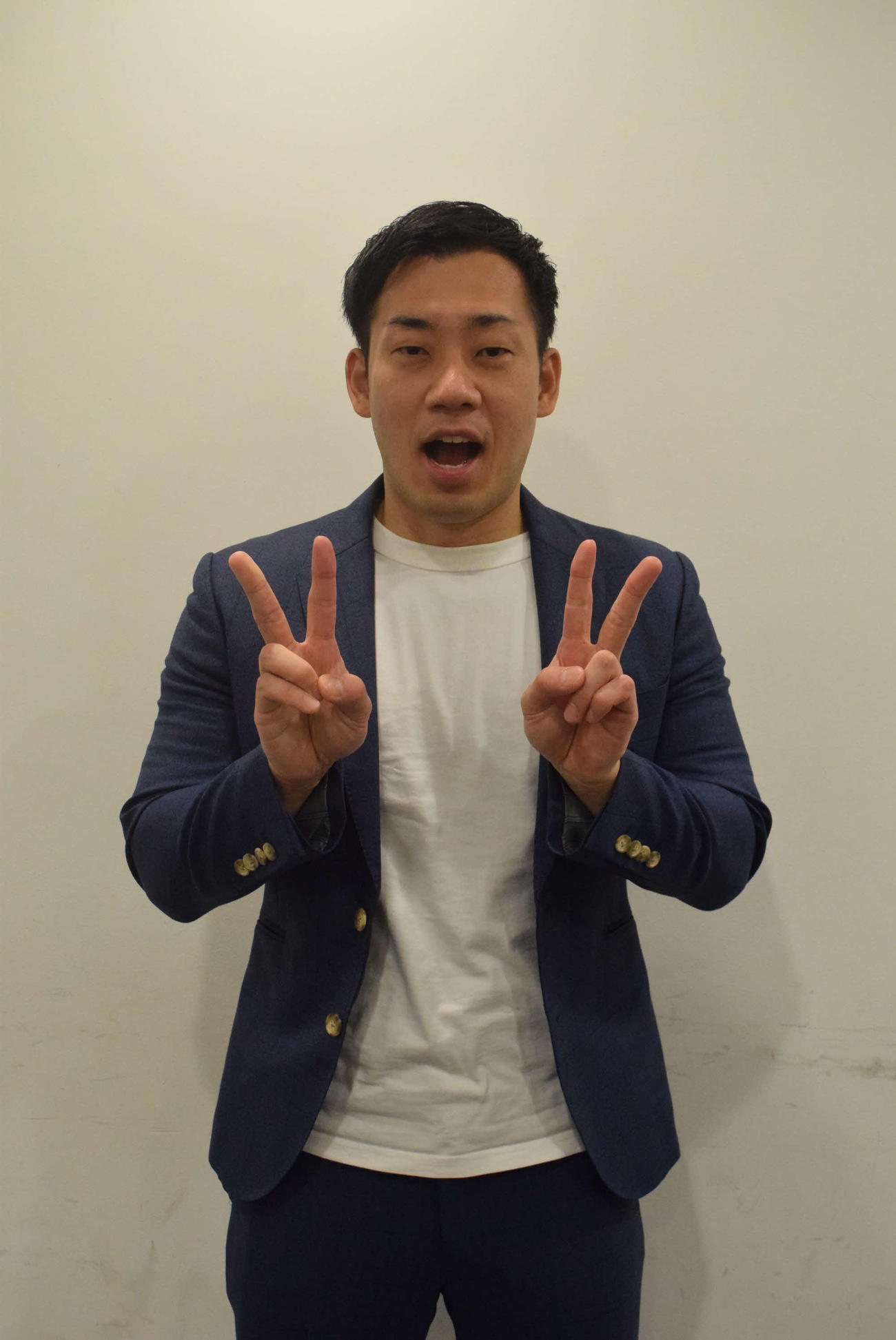 子供への熱い思いを語った「ミルクボーイ」駒場孝（撮影・阪口孝志）