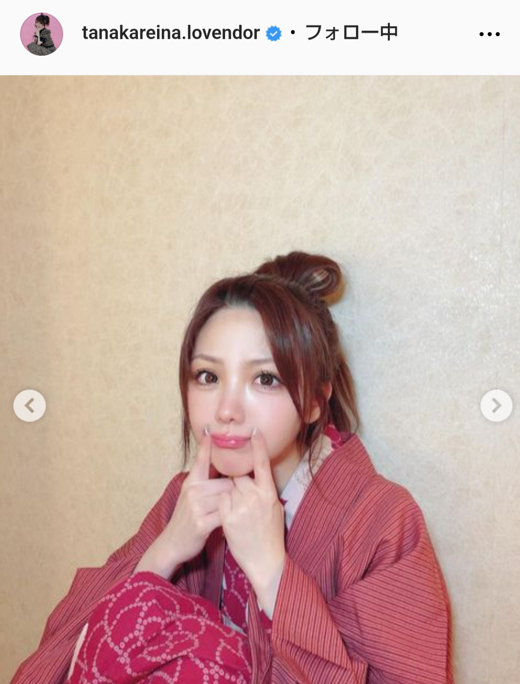 田中れいなのインスタグラムから