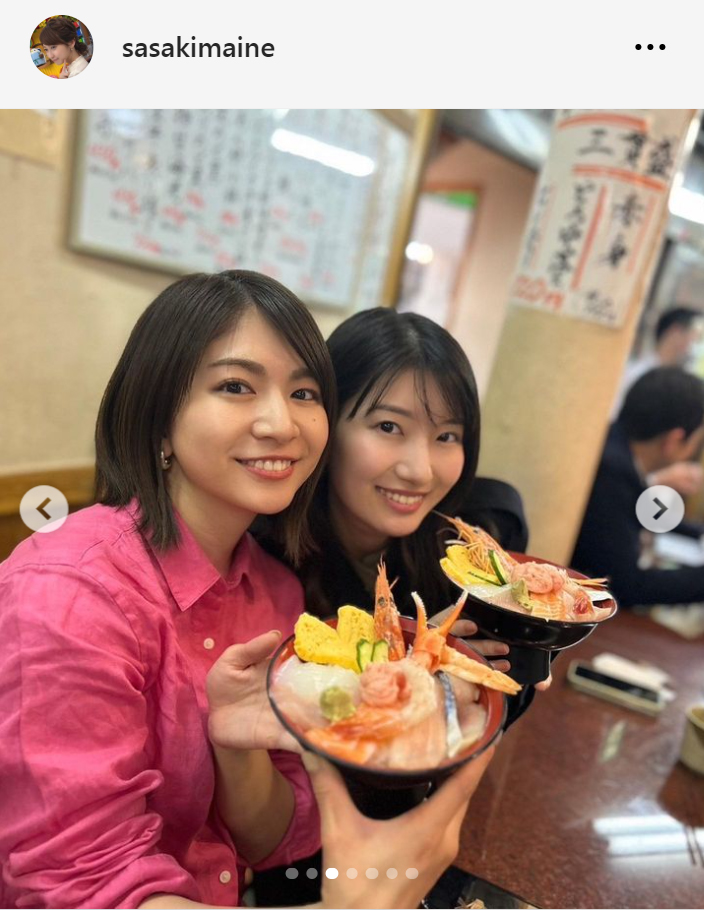 佐々木舞音アナのインスタグラムから