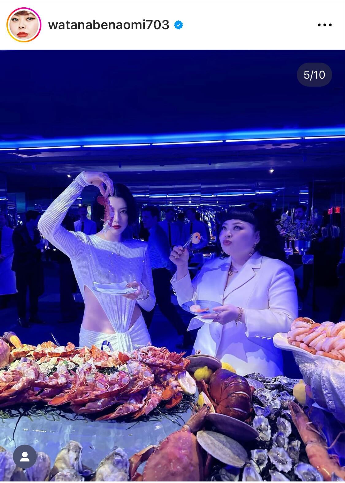 米ニューヨークのティファニー本店リニューアルオープンイベントに招待された渡辺直美（渡辺直美のインスタグラムから）