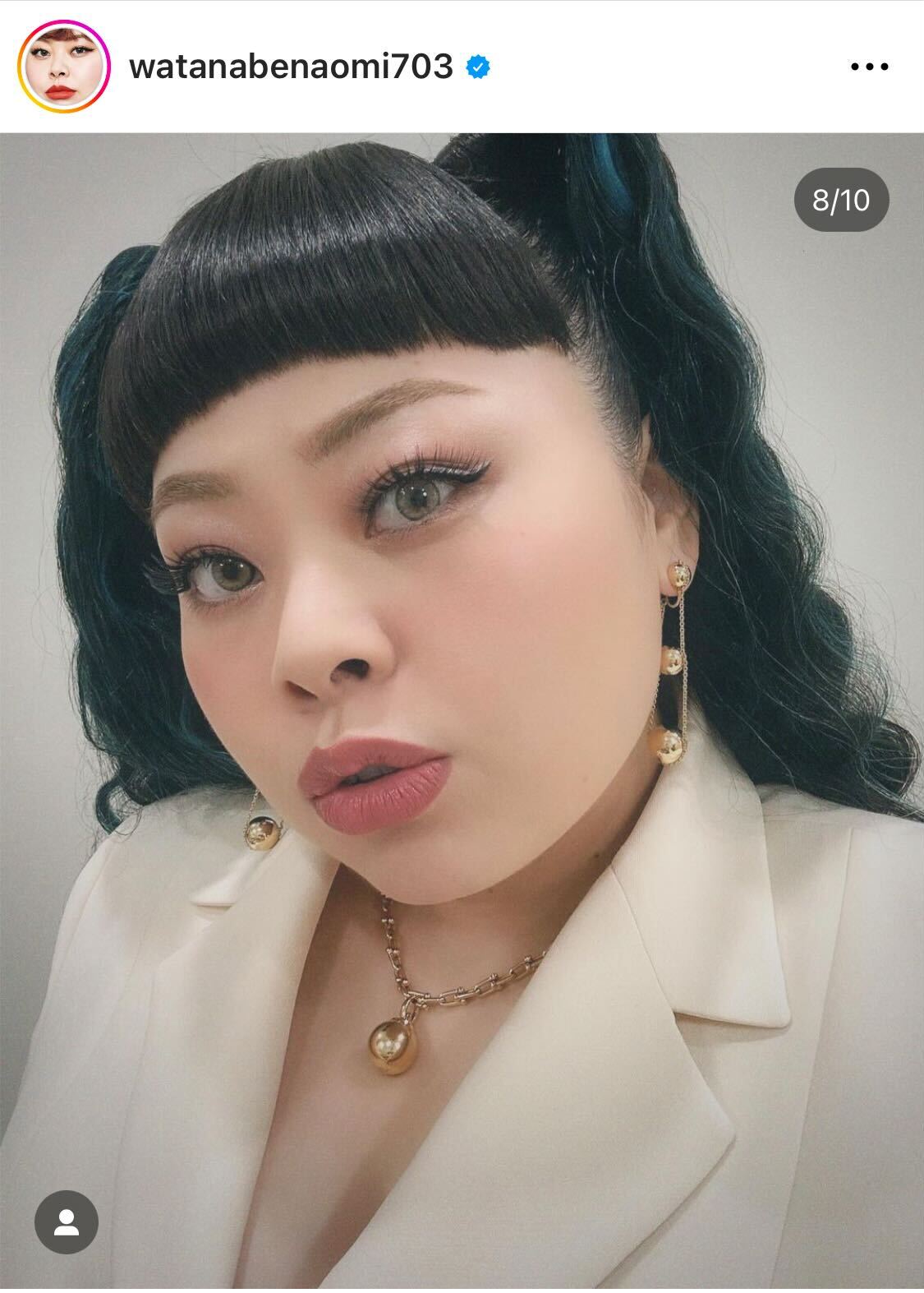 米ニューヨークのティファニー本店リニューアルオープンイベントに招待された渡辺直美（渡辺直美のインスタグラムから）