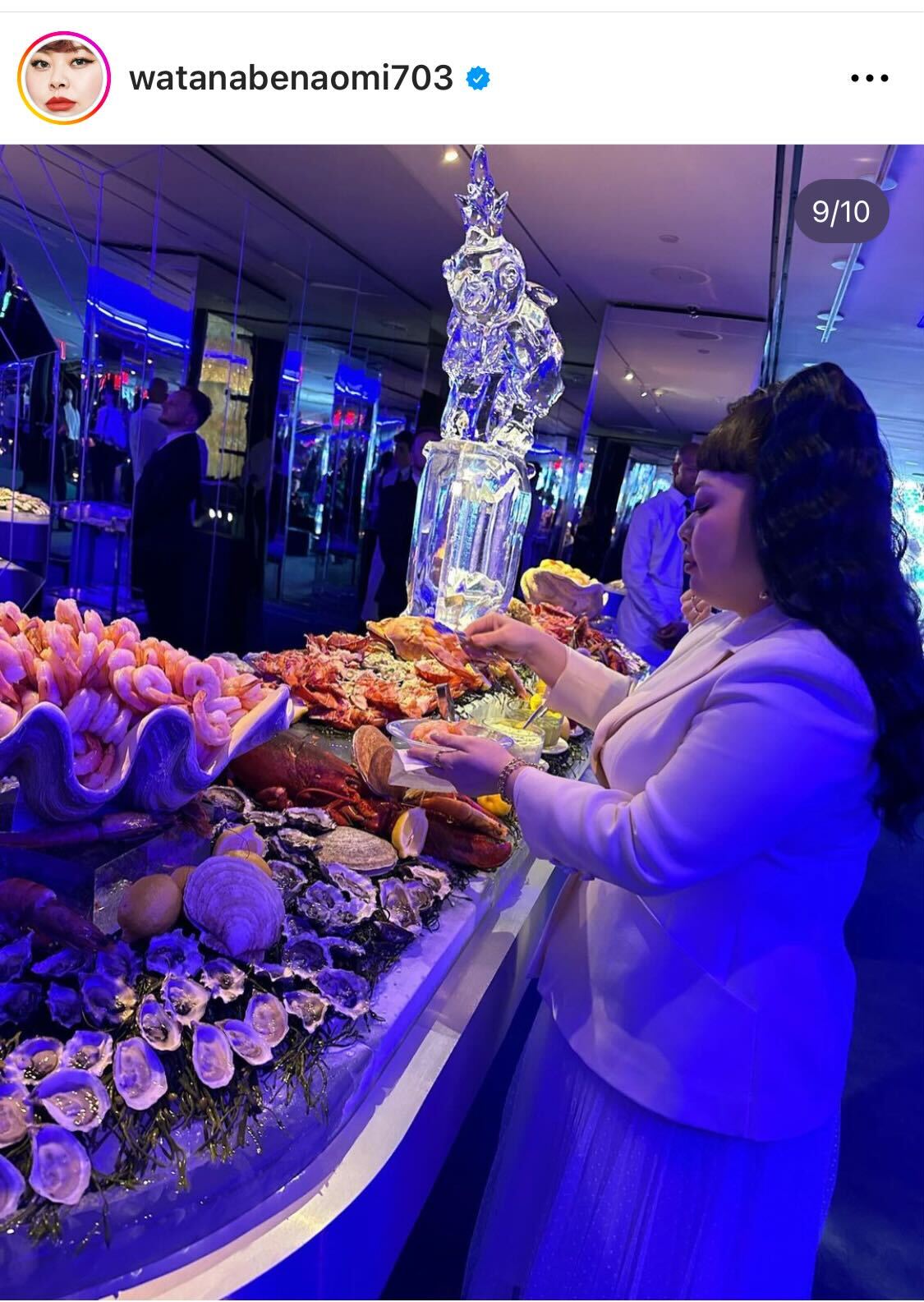 米ニューヨークのティファニー本店リニューアルオープンイベントに招待された渡辺直美（渡辺直美のインスタグラムから）