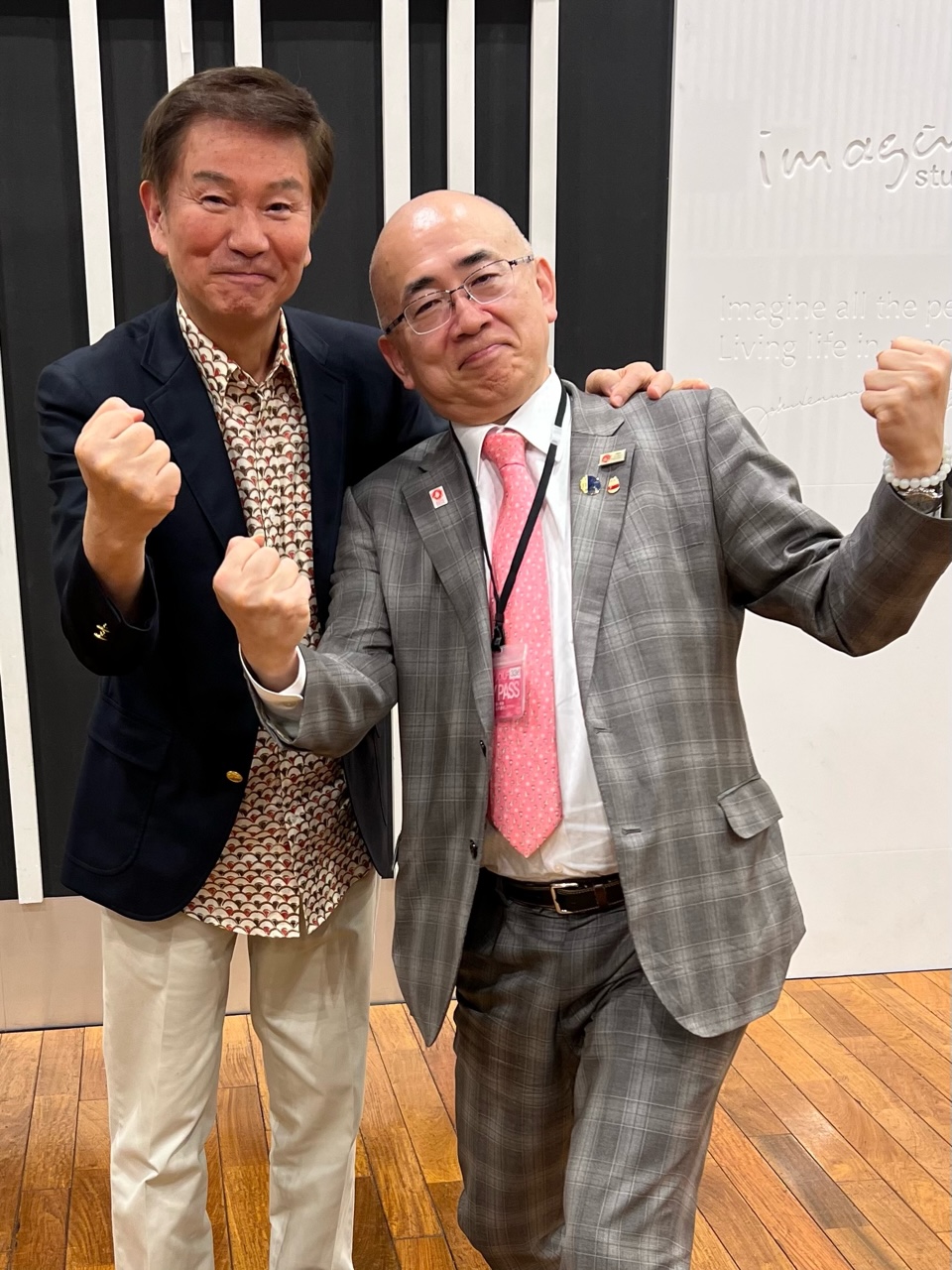 森田健作（左）のラジオ番組にゲスト出演した溝畑宏氏