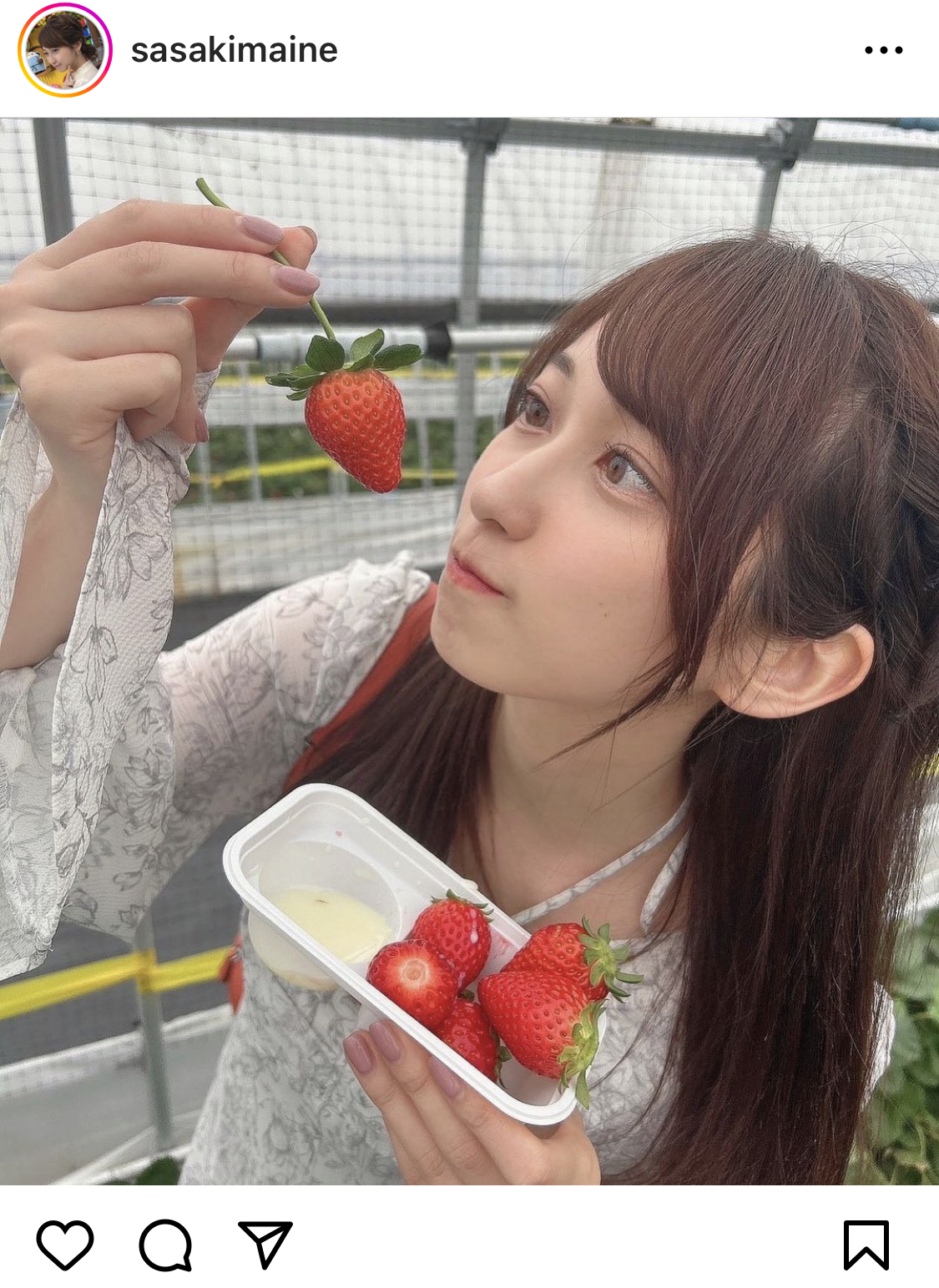 TBS佐々木舞音アナのインスタグラムから