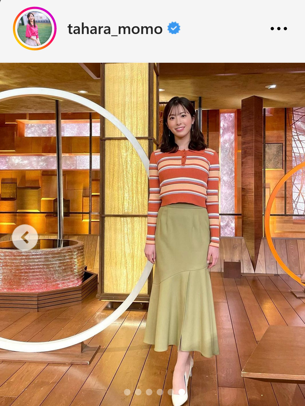 テレビ朝日の田原萌々アナ（インスタグラムから）