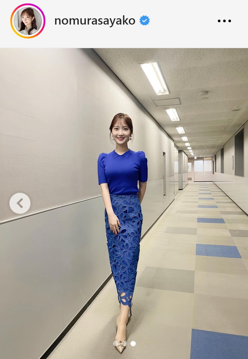 TBS野村彩也子アナのインスタグラムから