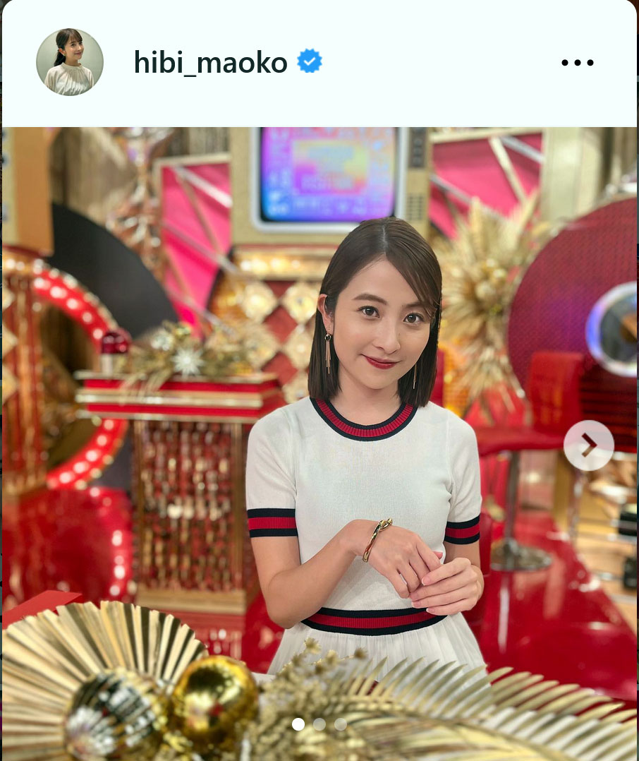 TBS日比麻音子アナのインスタグラムから