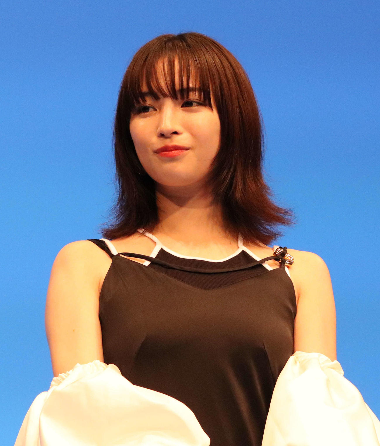 「水は海に向かって流れる」完成披露試写会で登壇した広瀬すず（撮影・佐瀬百合子）
