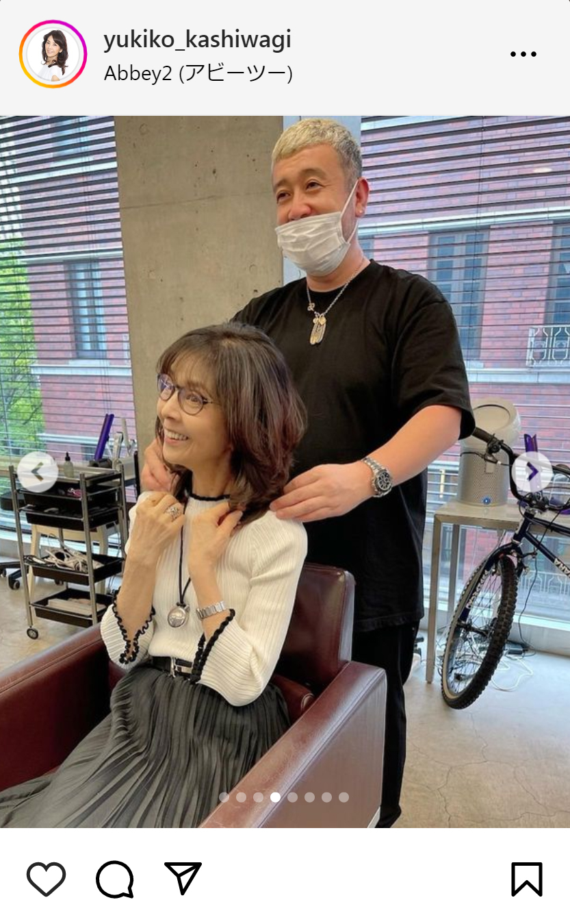 柏木由紀子のインスタグラムから