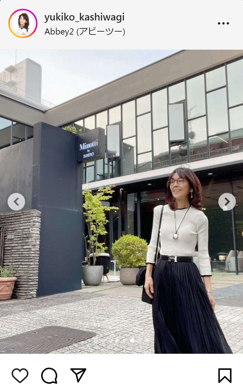 柏木由紀子のインスタグラムから