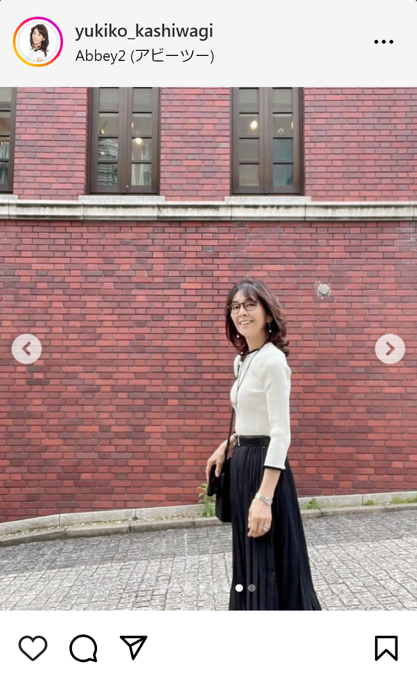 柏木由紀子のインスタグラムから