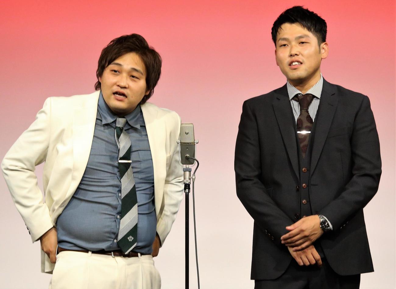 東京初単独ライブ「マドンナ！」を行うダブルヒガシの大東翔生（左）と東良介