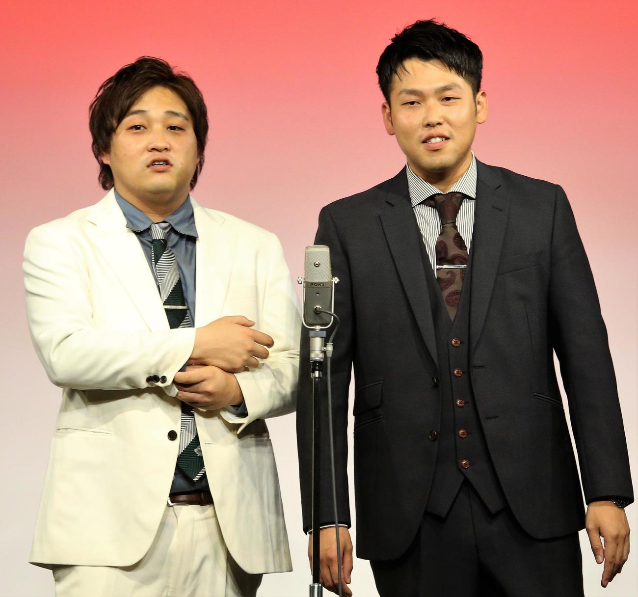 東京初単独ライブ「マドンナ！」を行うダブルヒガシの大東翔生（左）と東良介