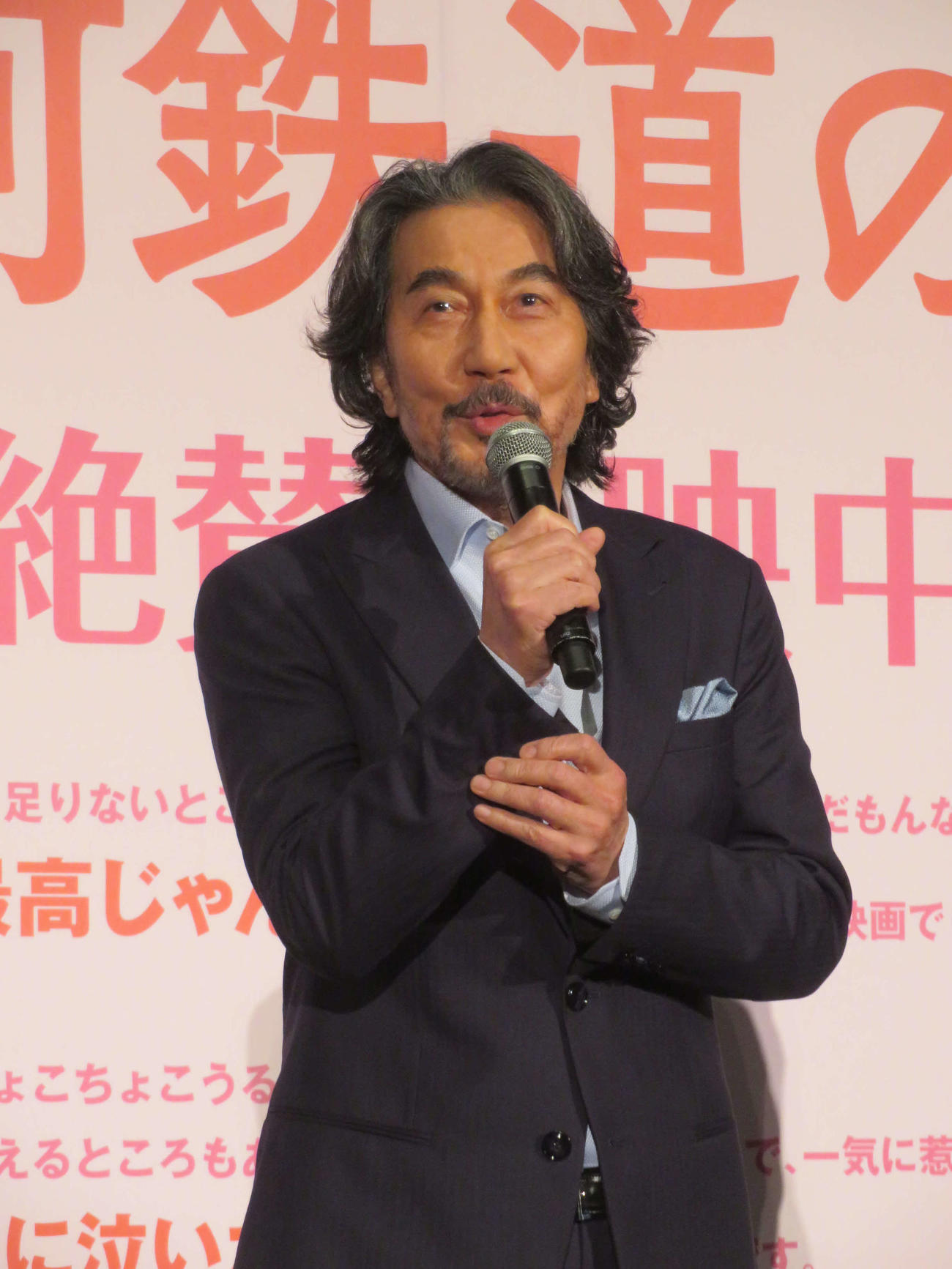 映画「銀河鉄道の父」公開記念御礼舞台あいさつに登壇した役所広司（撮影・村上幸将）