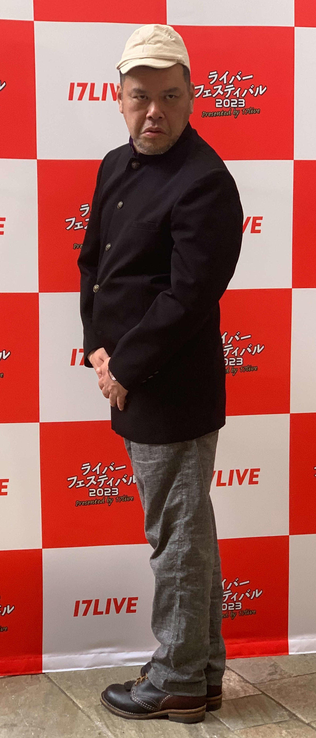 オンライン配信プラットフォーム、17LIVE初の屋外フェス「ライバーフェスティバル　2023 presented by 17LIVE」に出演した野性爆弾のくっきー！（撮影・松尾幸之介）