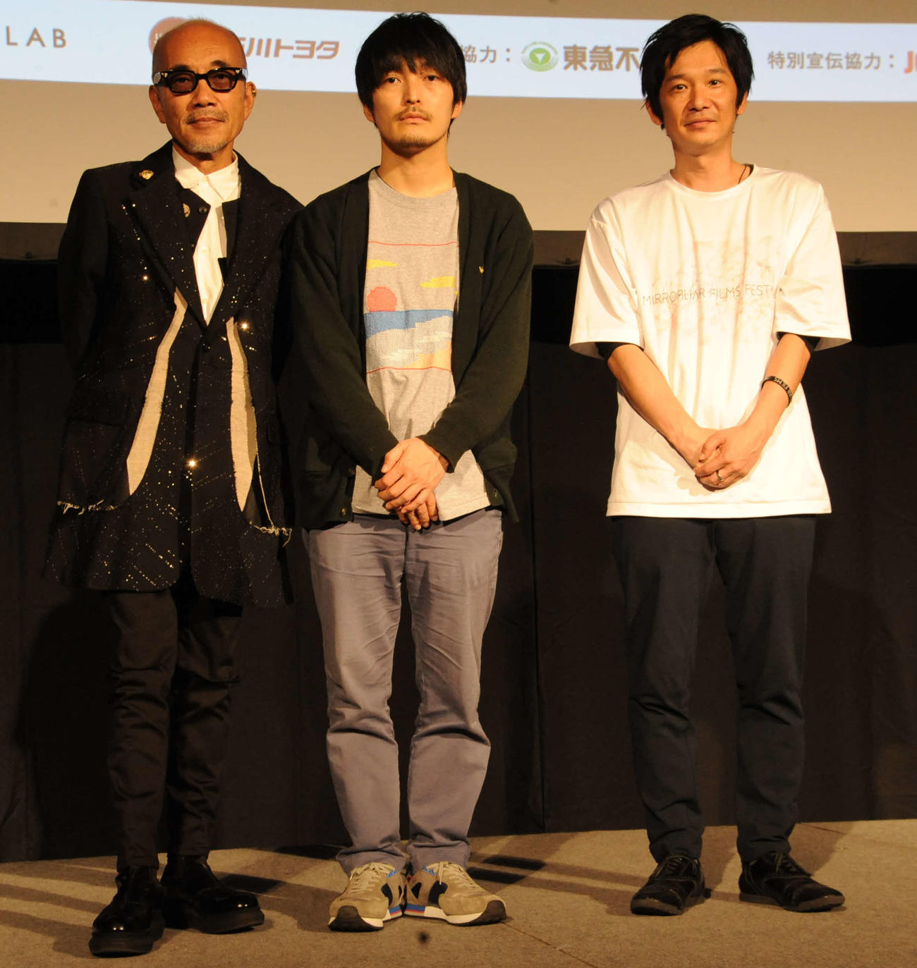 トークセッションに出席した、左から竹中直人、大橋裕之氏、伊藤主税プロデューサー（撮影・松尾幸之介）