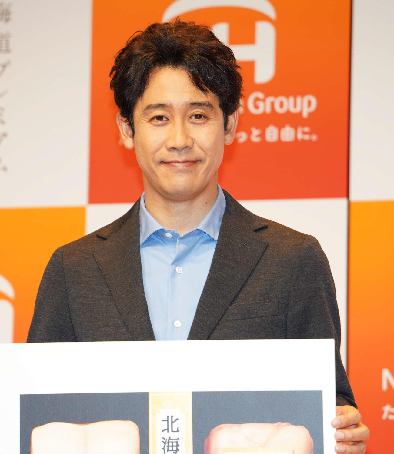 「美ノ国」新商品発表会に出席した、大泉洋（撮影・佐藤勝亮）