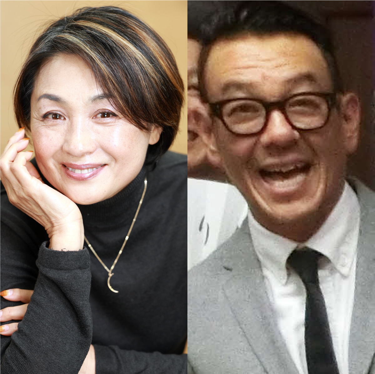 香坂みゆき(左）と清水圭氏