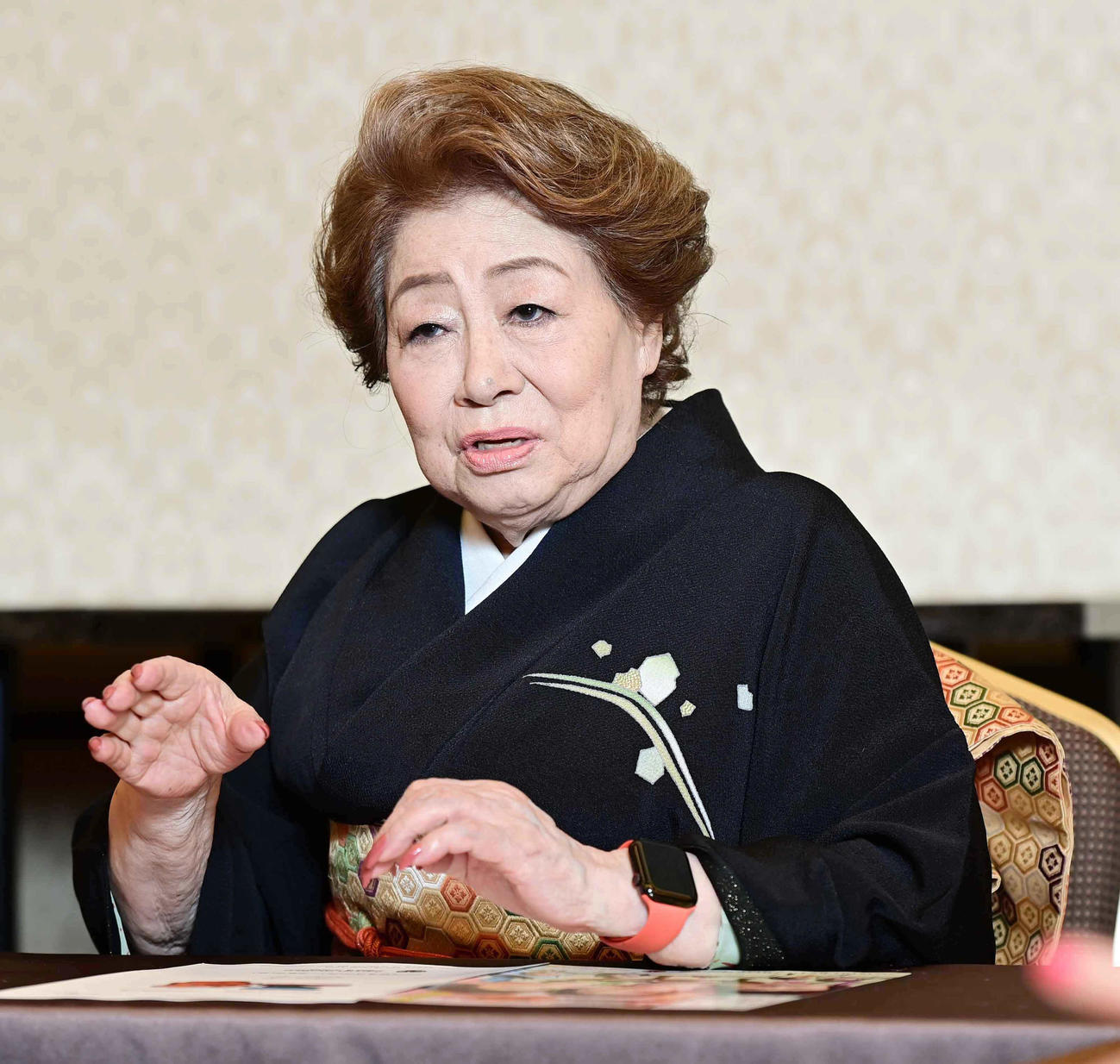新派135年記念6月喜劇公演「三婆」に臨む水谷八重子