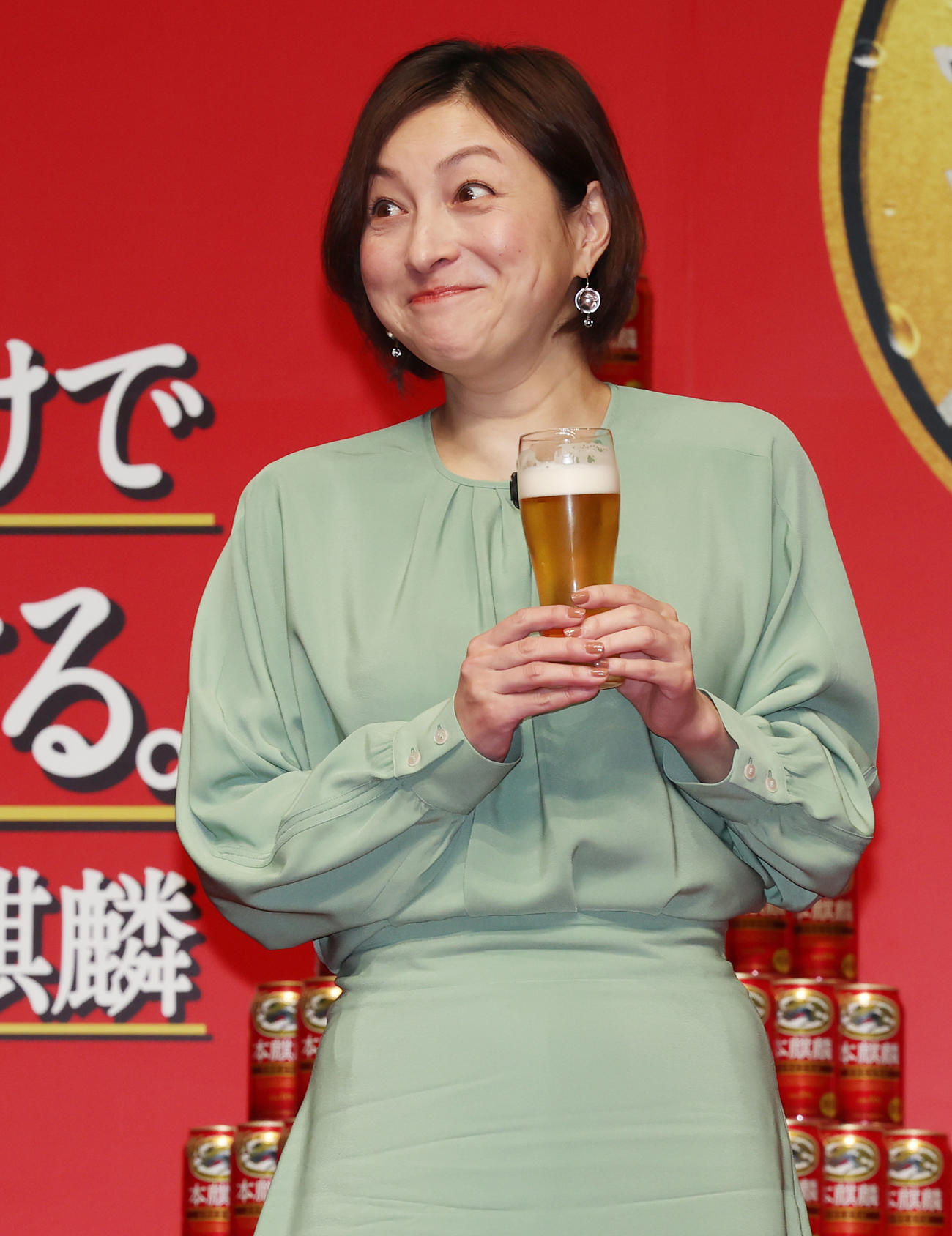 キリンビール「本麒麟」リニューアル発表会＆新CM発表会に参加した広末涼子（撮影・野上伸悟）