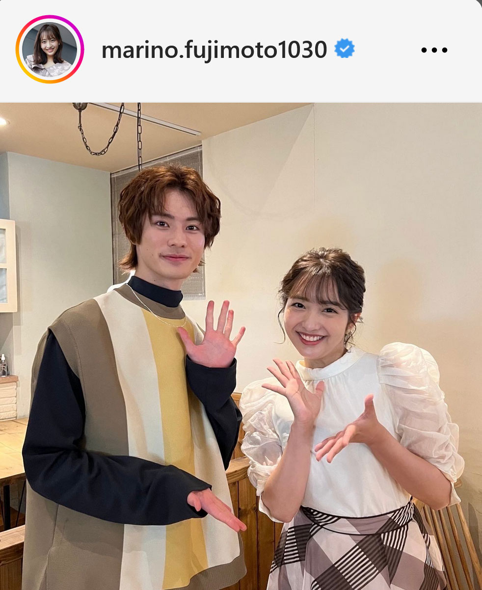 フジテレビ藤本万梨乃アナのインスタグラムから