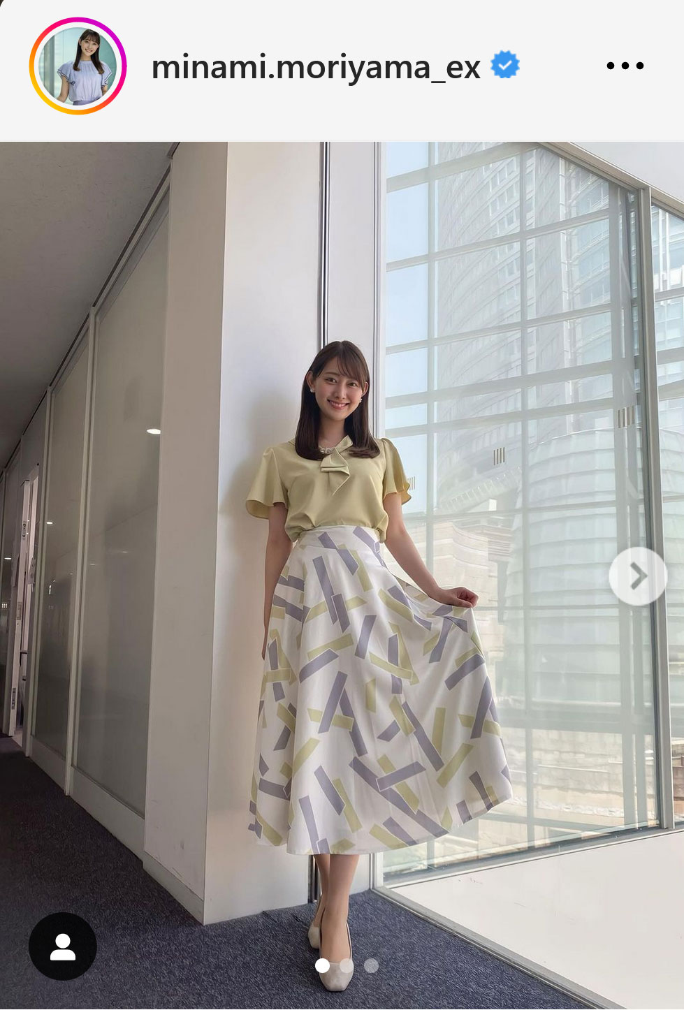 テレビ朝日森山みなみアナのインスタグラムから