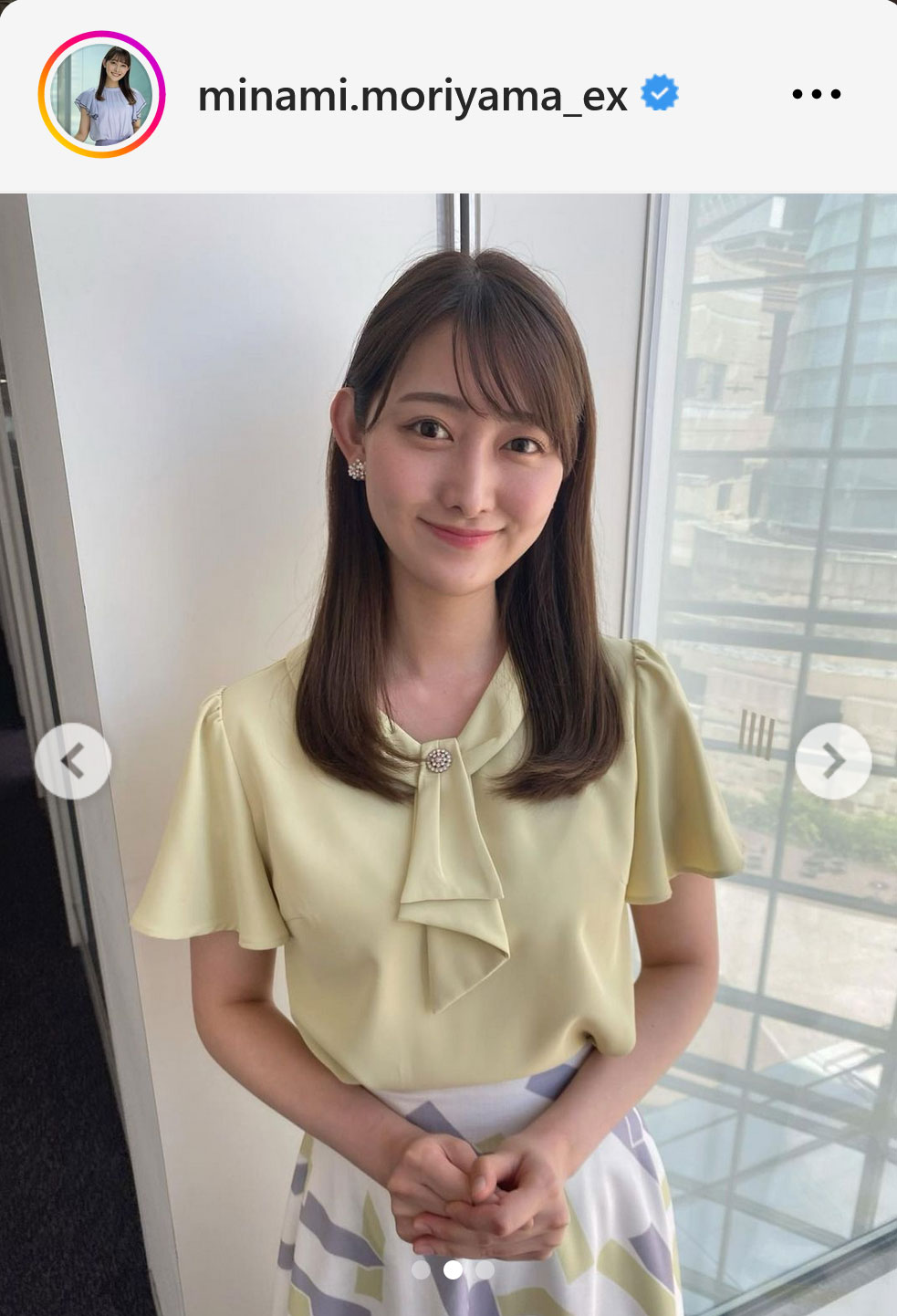 テレビ朝日森山みなみアナのインスタグラムから