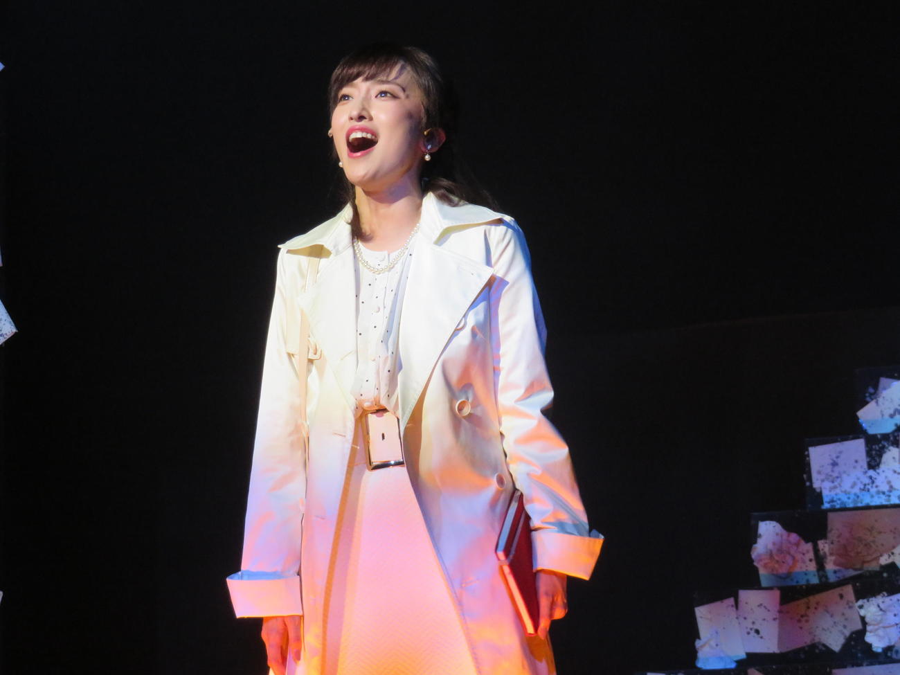 ミュージカル「ピエタ」の公開ゲネプロを行い、娘の友子役を演じた梅田彩佳