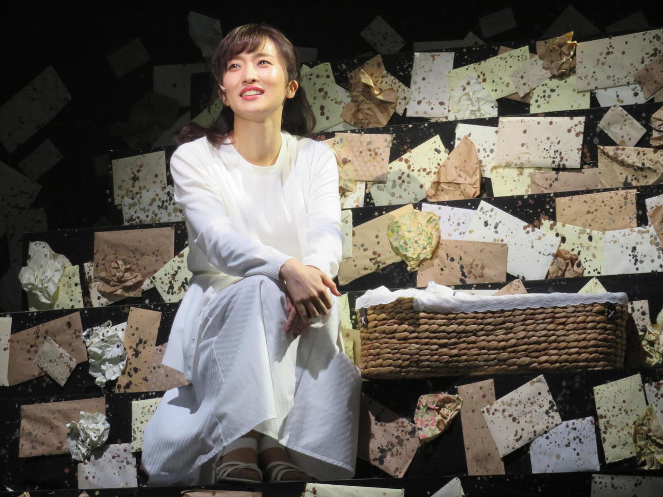 ミュージカル「ピエタ」の公開ゲネプロを行い、娘の友子役を演じた梅田彩佳