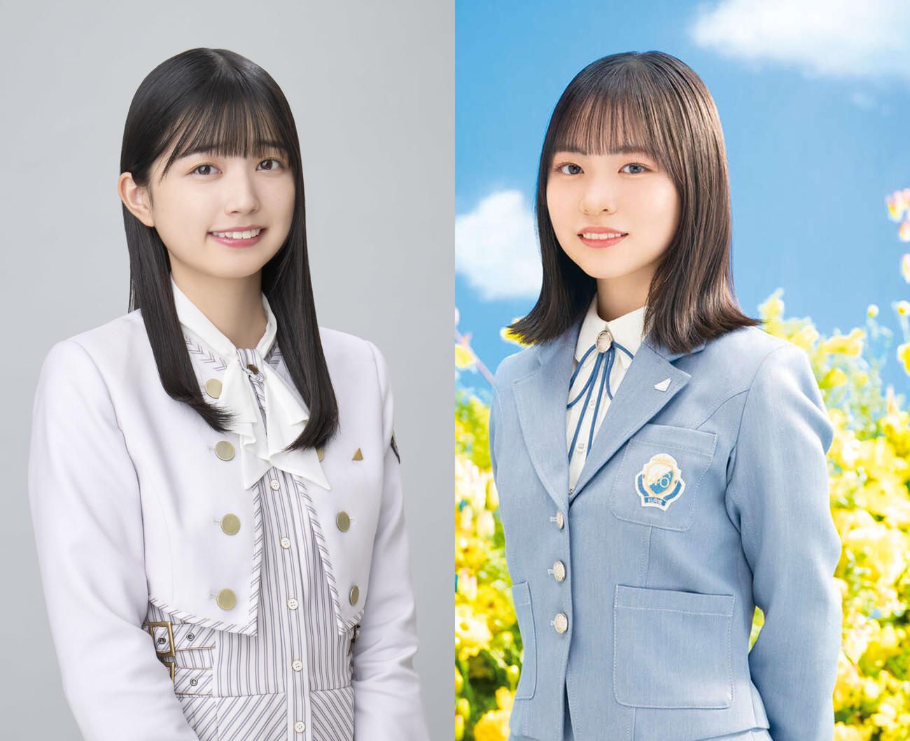 乃木坂46五百城茉央（左）と日向坂46正源司陽子