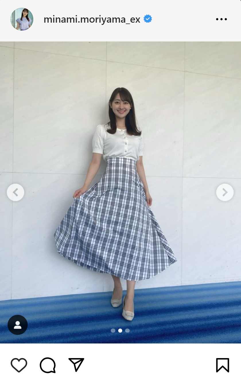 森山みなみアナのインスタグラムから