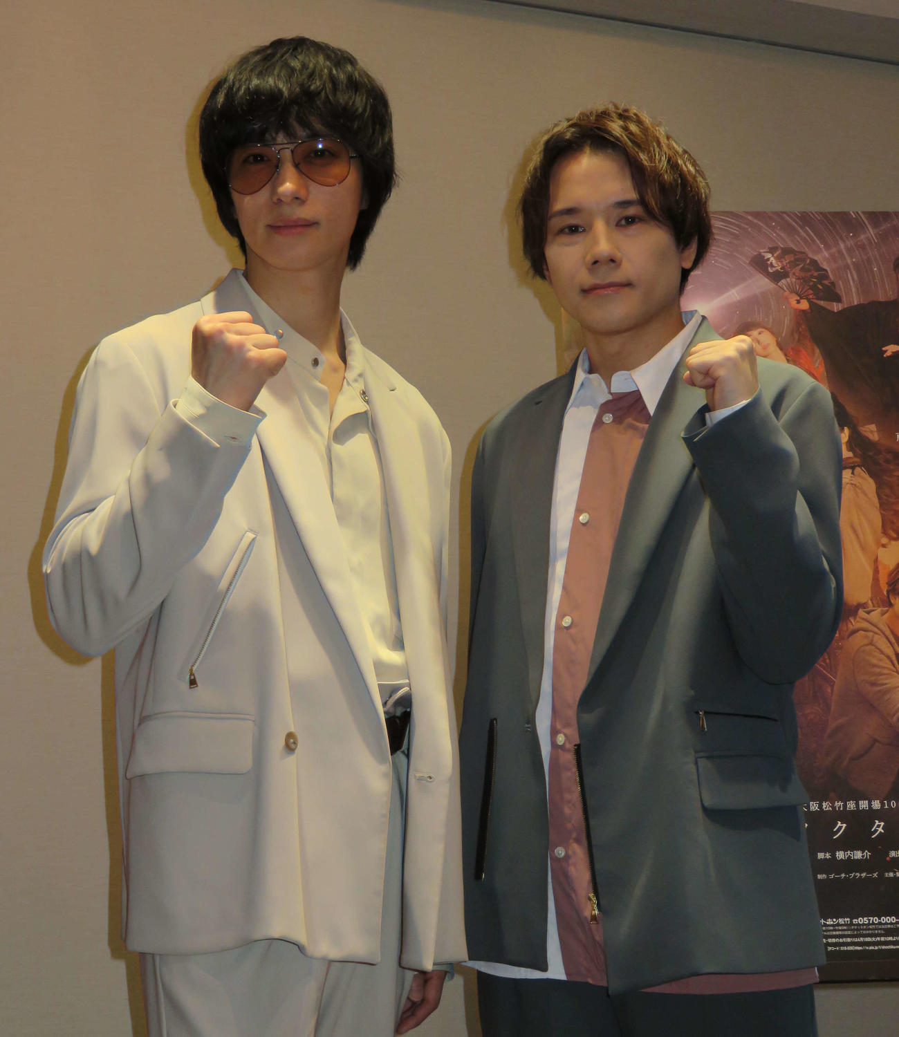 「夜曲」でダブル主演を務める五関（右）塚田（撮影・村上久美子）