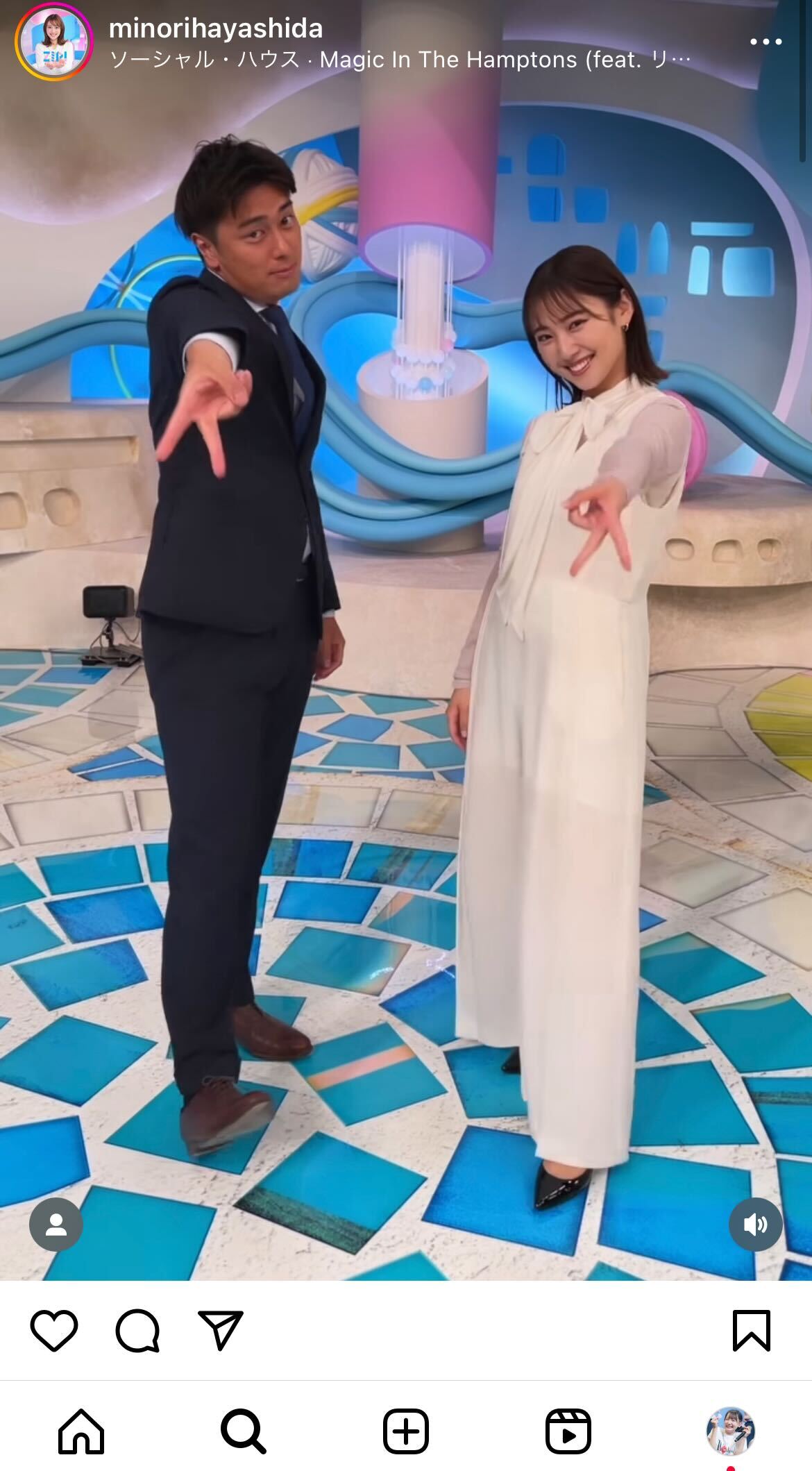 日本テレビの林田美学アナウンサーのインスタグラムから