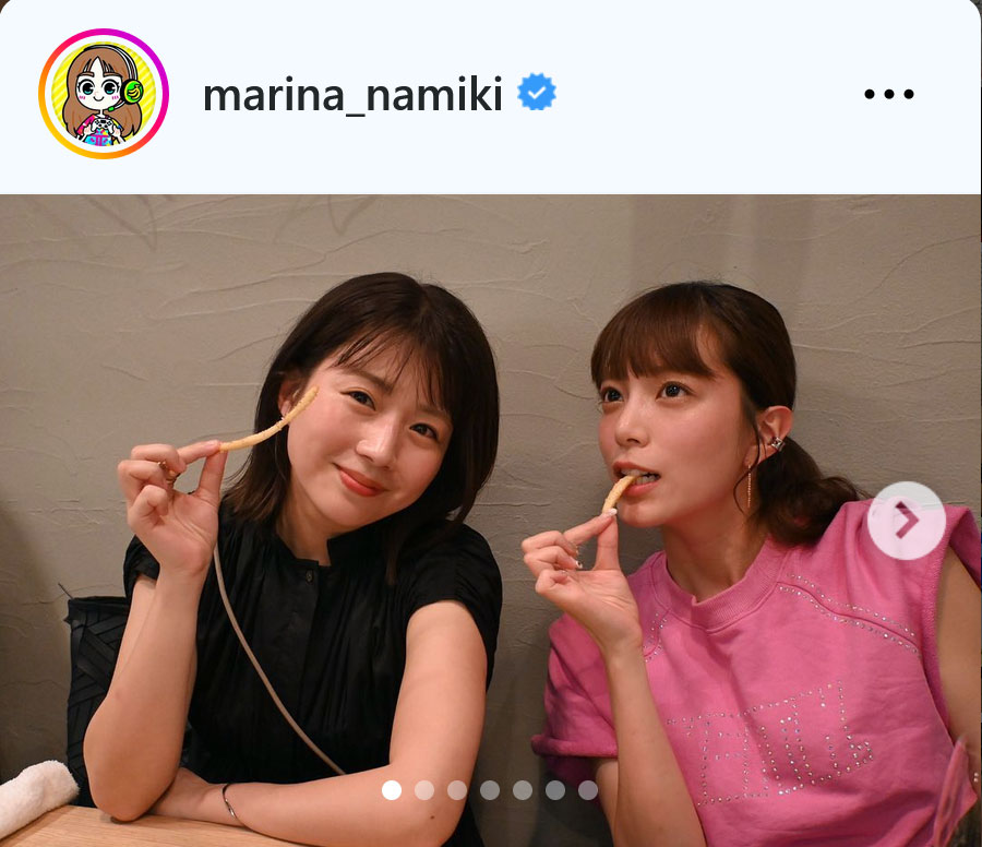 並木万里菜アナのインスタグラムから