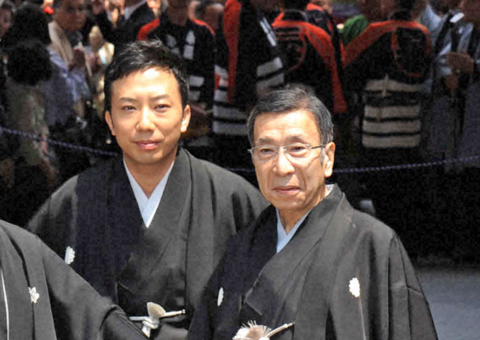 12年、市川亀治郎時代の猿之助と市川段四郎さん