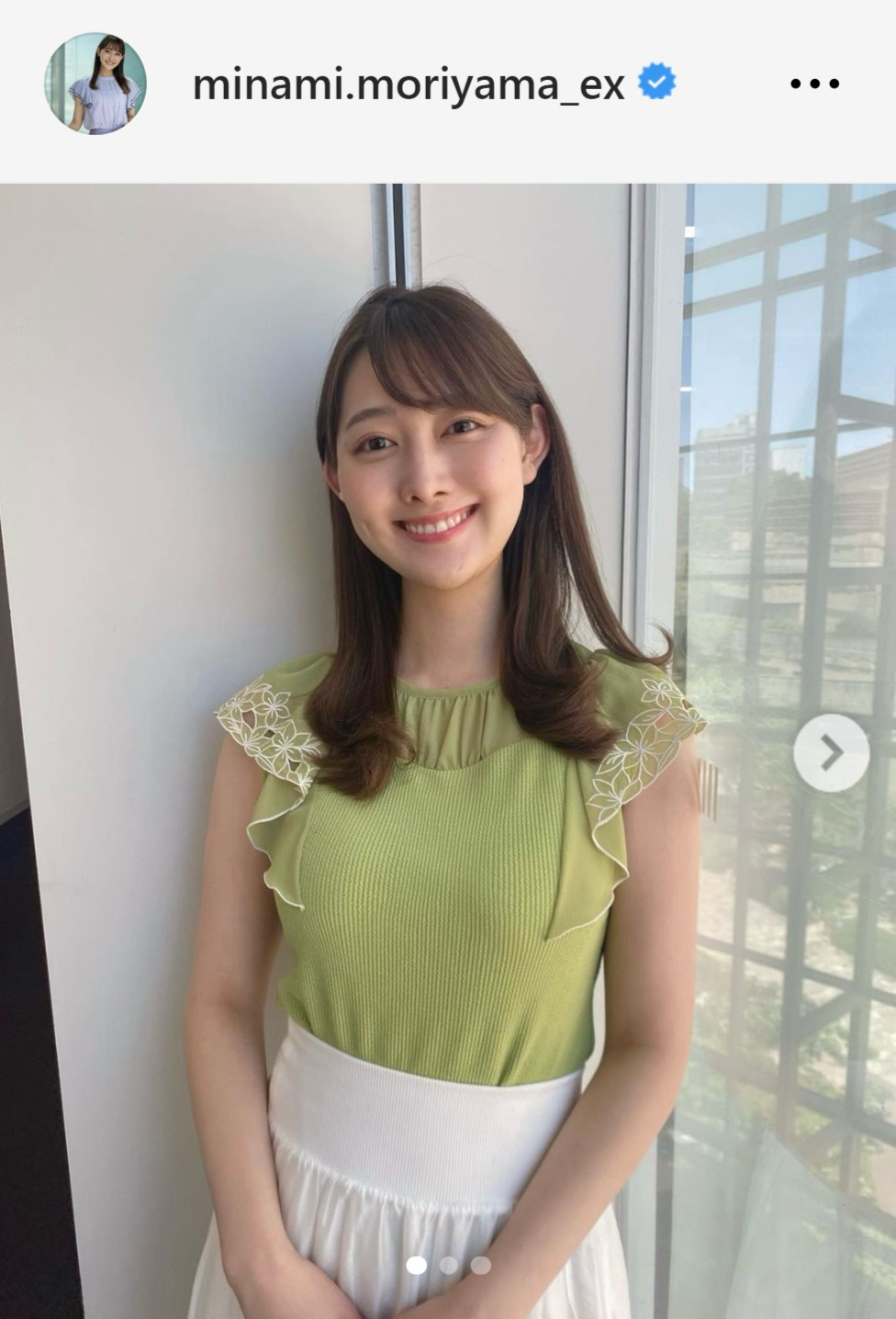 テレビ朝日森山みなみアナウンサーのインスタグラムから