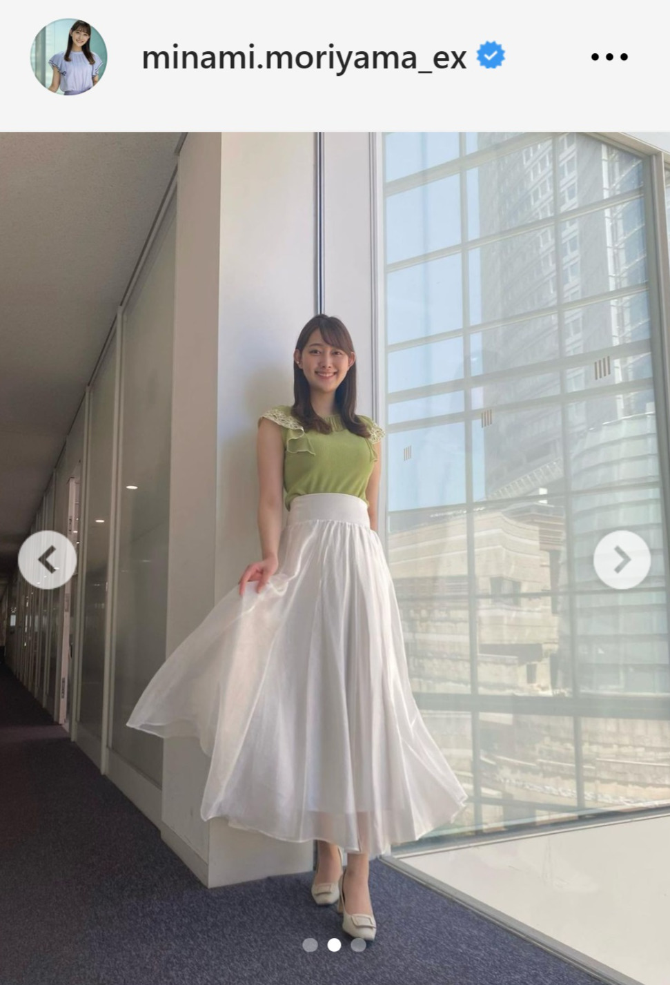 テレビ朝日森山みなみアナウンサーのインスタグラムから