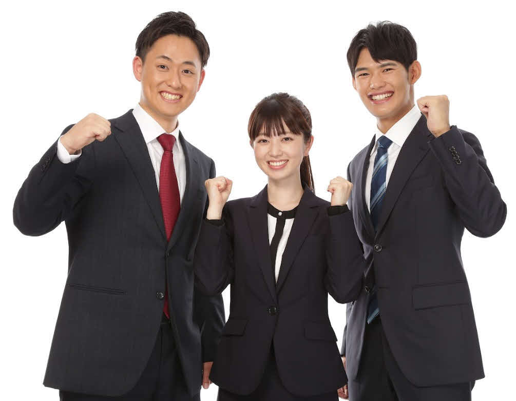 23年度テレビ東京新人アナウンサーの、左から高橋大悟、中根舞美、長部稀