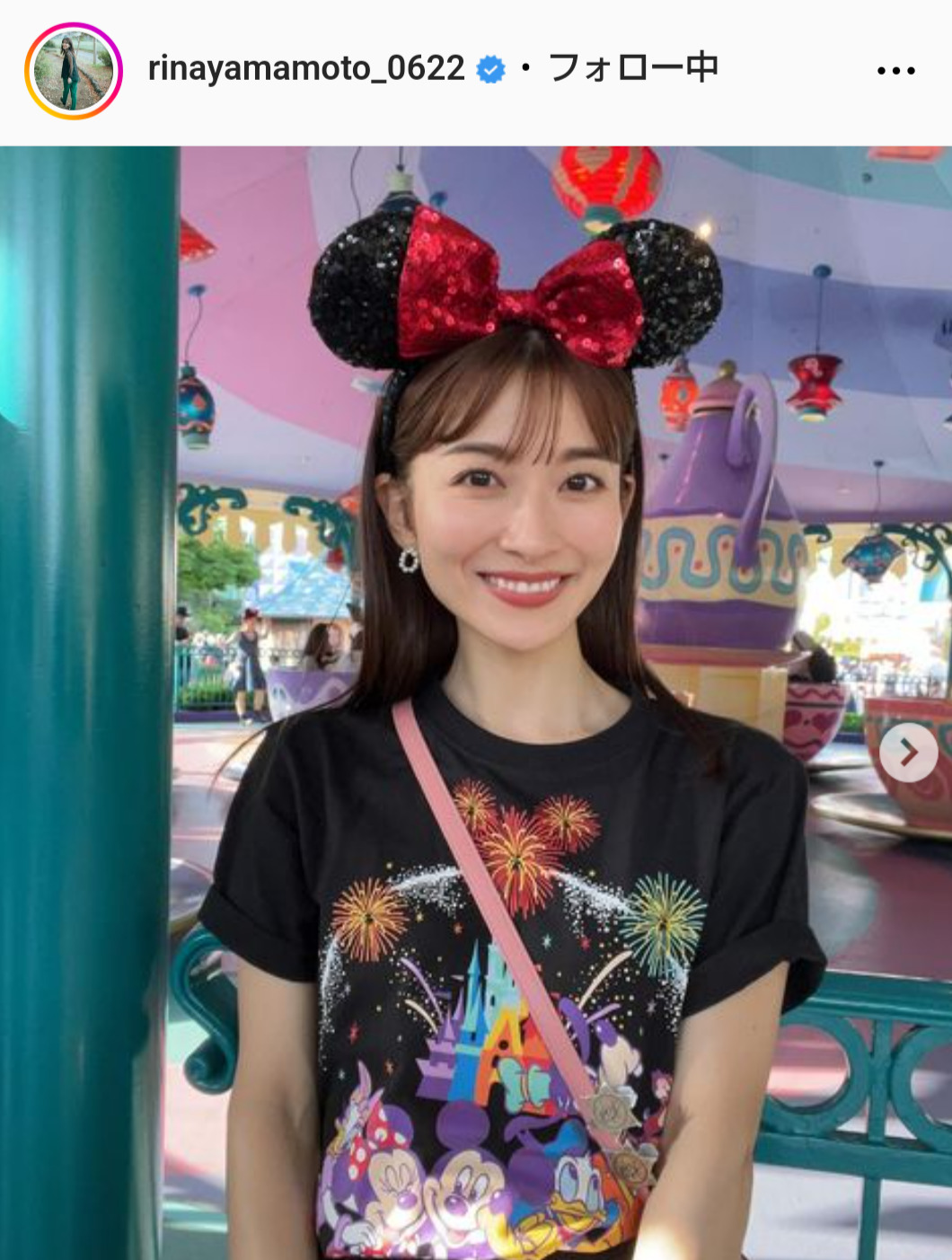 山本里菜アナのインスタグラムから