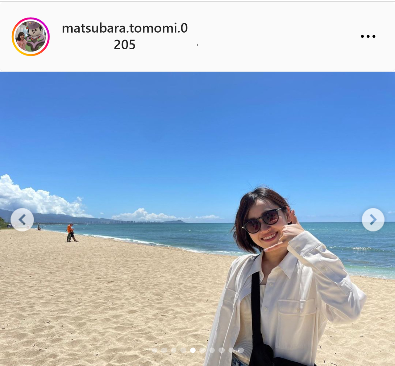 中京テレビ松原朋美アナのインスタグラムから