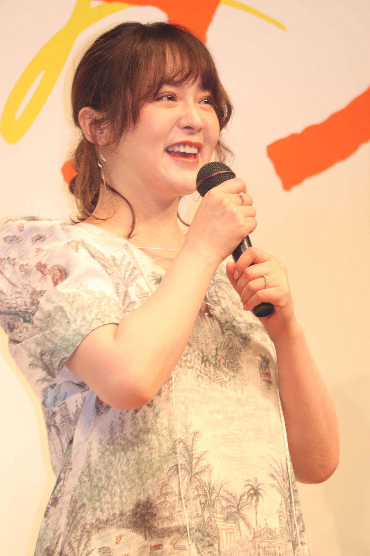 映画「オレンジ・ランプ」完成披露試写会に登壇した貫地谷しほり（撮影・加藤理沙）