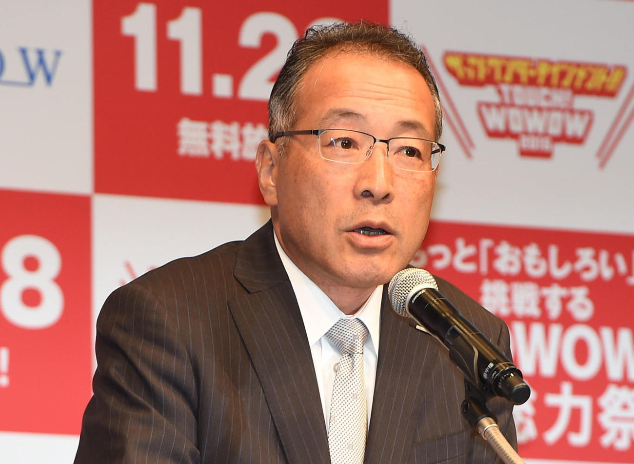 WOWOWの田中晃社長（2015年9月撮影）
