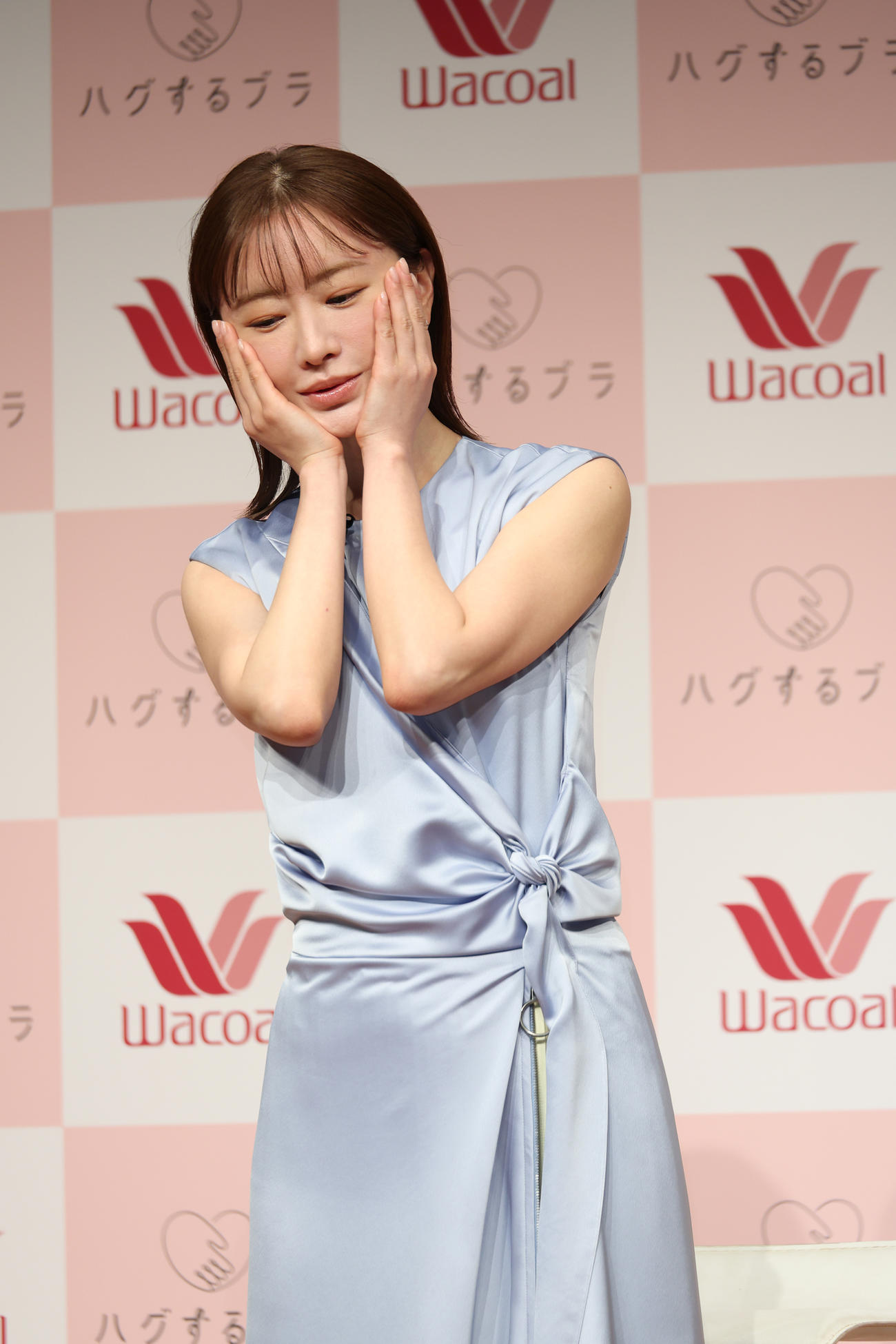 ワコール新商品発表会に参加した松本まりか（撮影・中島郁夫）