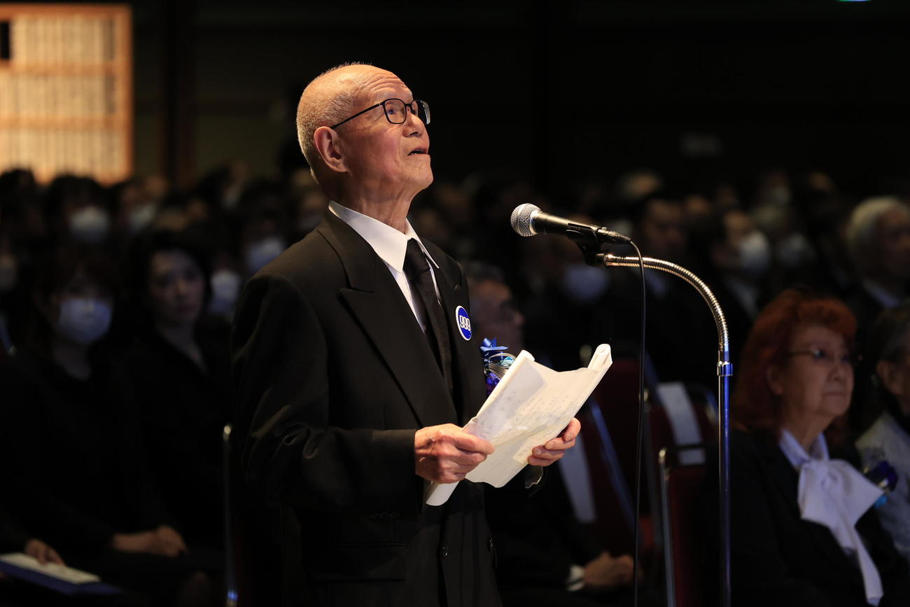 「松本零士先生　お別れの会」お別れの言葉を送る、ちばてつや氏