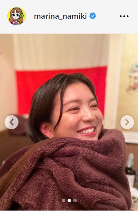 並木万里菜アナのインスタグラムから