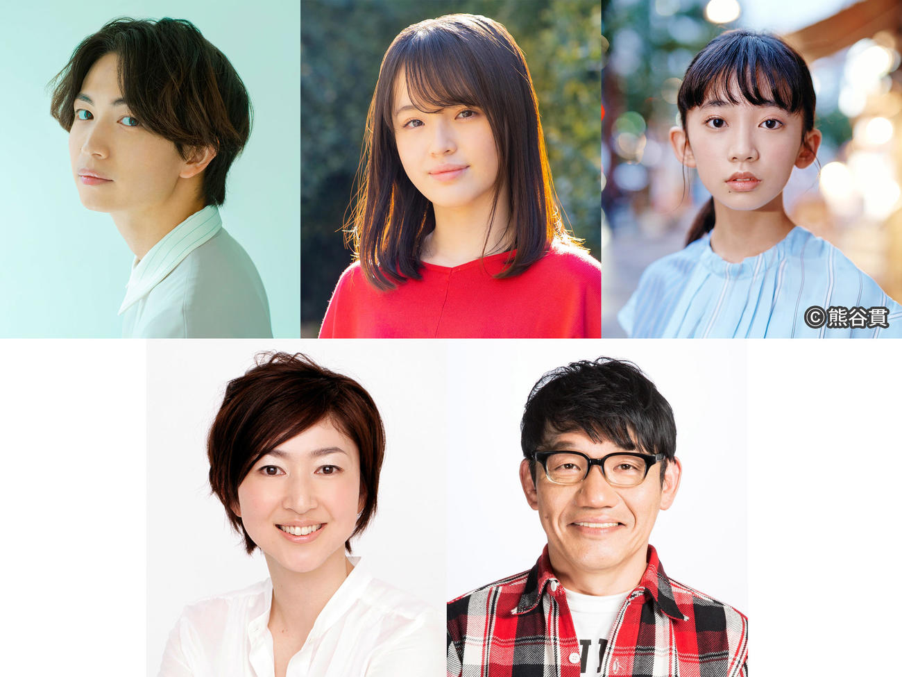 「ばらかもん」に出演する上段左から綱啓永、豊嶋花、近藤華、下段左から山口香緒里、ずん飯尾和樹（C）フジテレビ